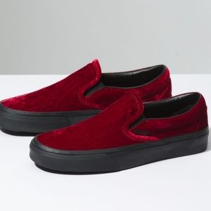 Vans Classic Slip-on Velvet  Oxblood/Black